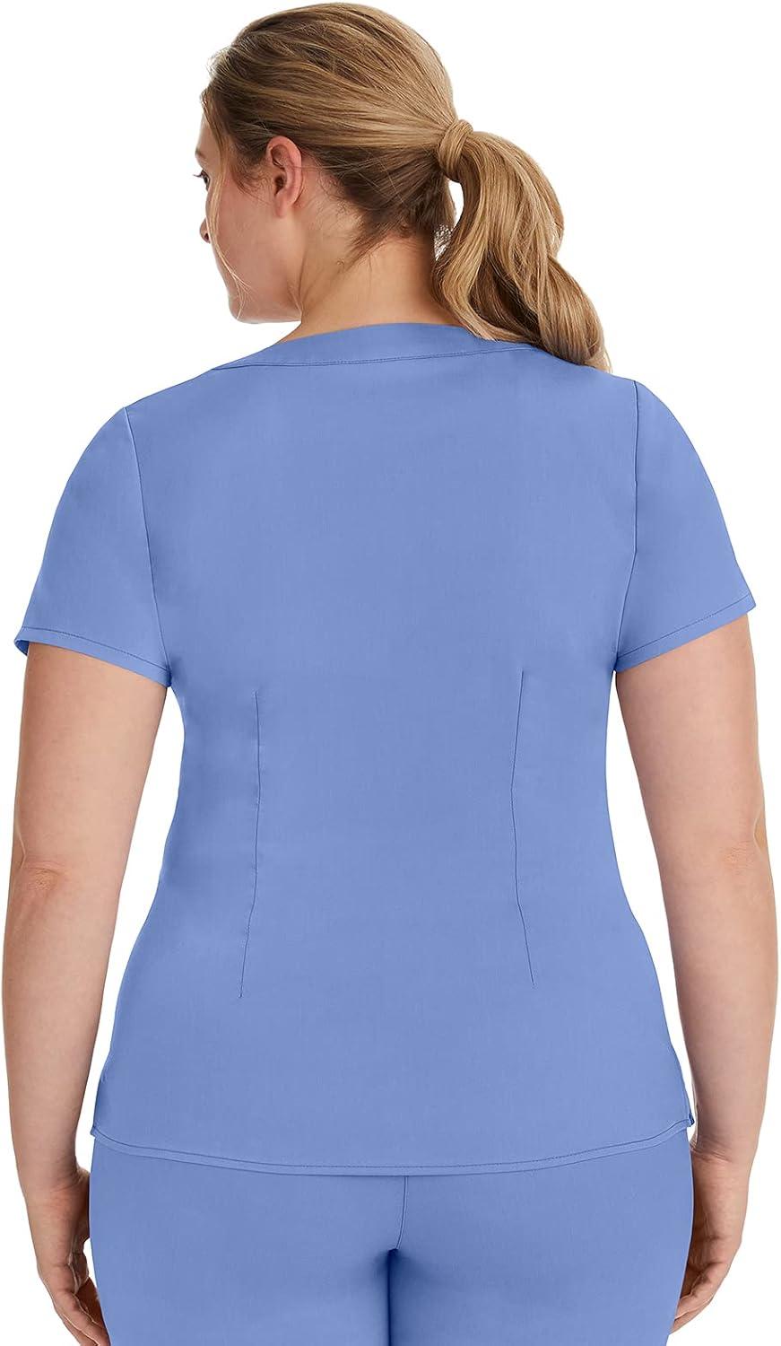 imageHealing Hands Scrubs for Women Mock Wrap Neck Top 2 Pocket Purple Label Womens Scrub Top 2172 JordanCeil