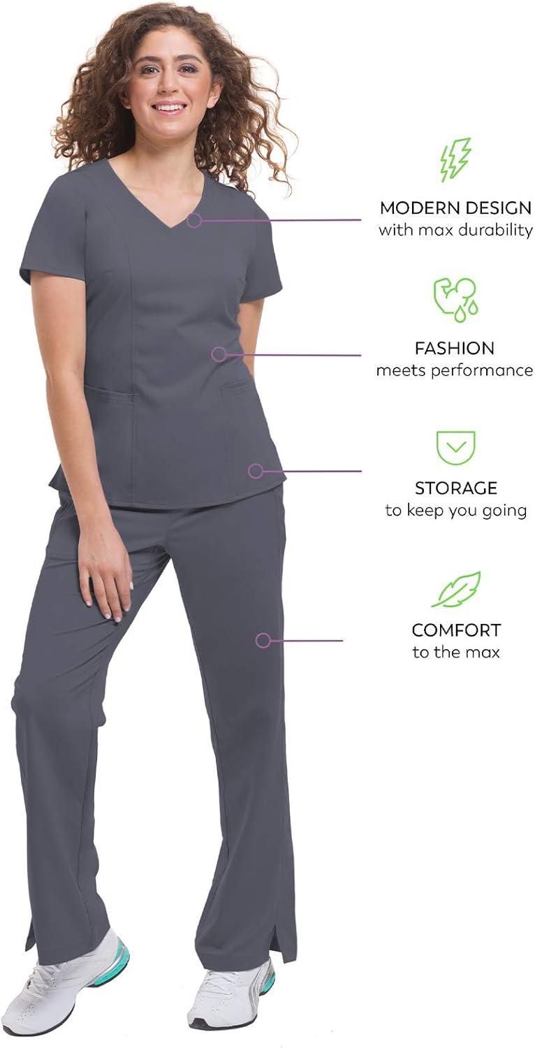 imageHealing Hands Scrubs for Women Mock Wrap Neck Top 2 Pocket Purple Label Womens Scrub Top 2172 JordanPewter