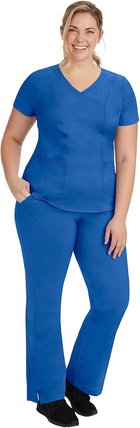 imageHealing Hands Scrubs for Women Mock Wrap Neck Top 2 Pocket Purple Label Womens Scrub Top 2172 JordanRoyal