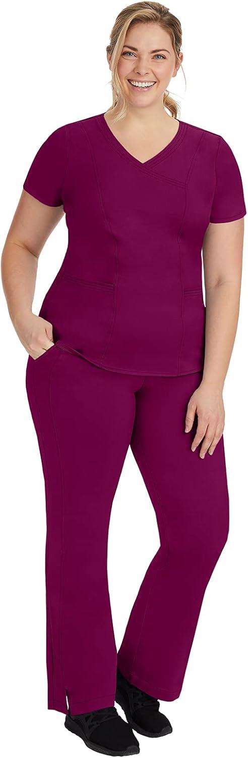 imageHealing Hands Scrubs for Women Mock Wrap Neck Top 2 Pocket Purple Label Womens Scrub Top 2172 JordanWine