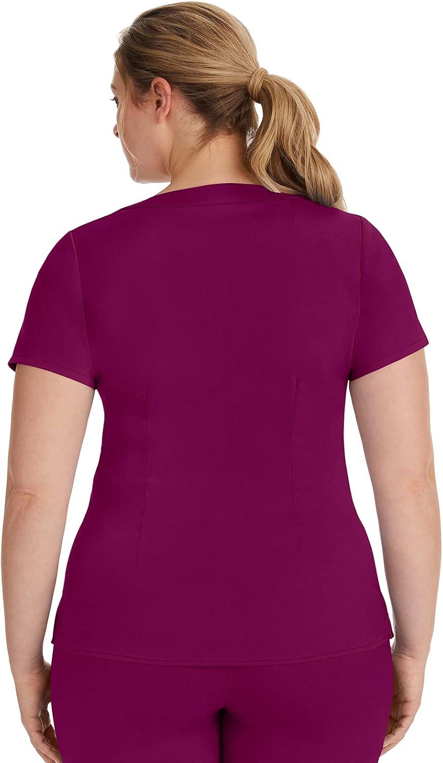 imageHealing Hands Scrubs for Women Mock Wrap Neck Top 2 Pocket Purple Label Womens Scrub Top 2172 JordanWine