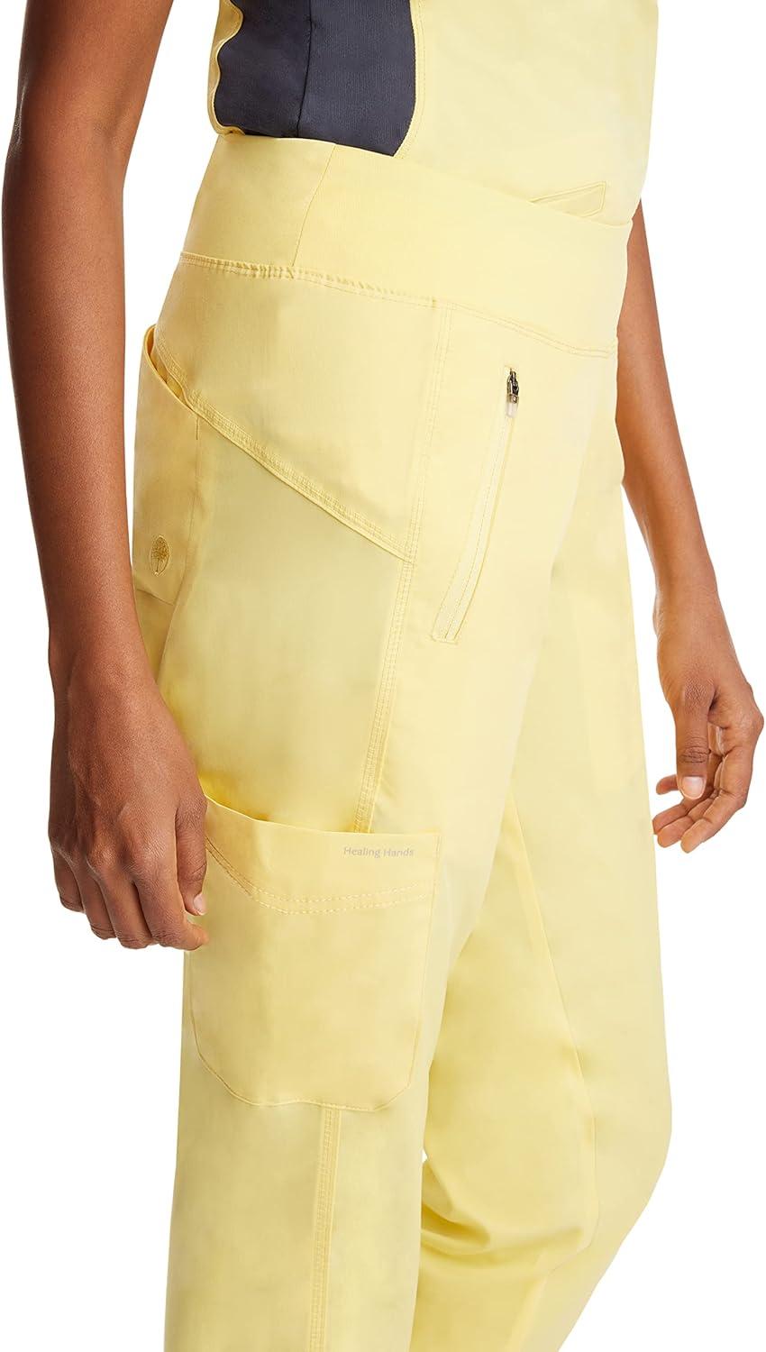 imageHealing Hands Womens Scrub Jogger Pant Tara with 6 Pockets Durable 2Way Stretch and Easy Care Fabric  9233Canary