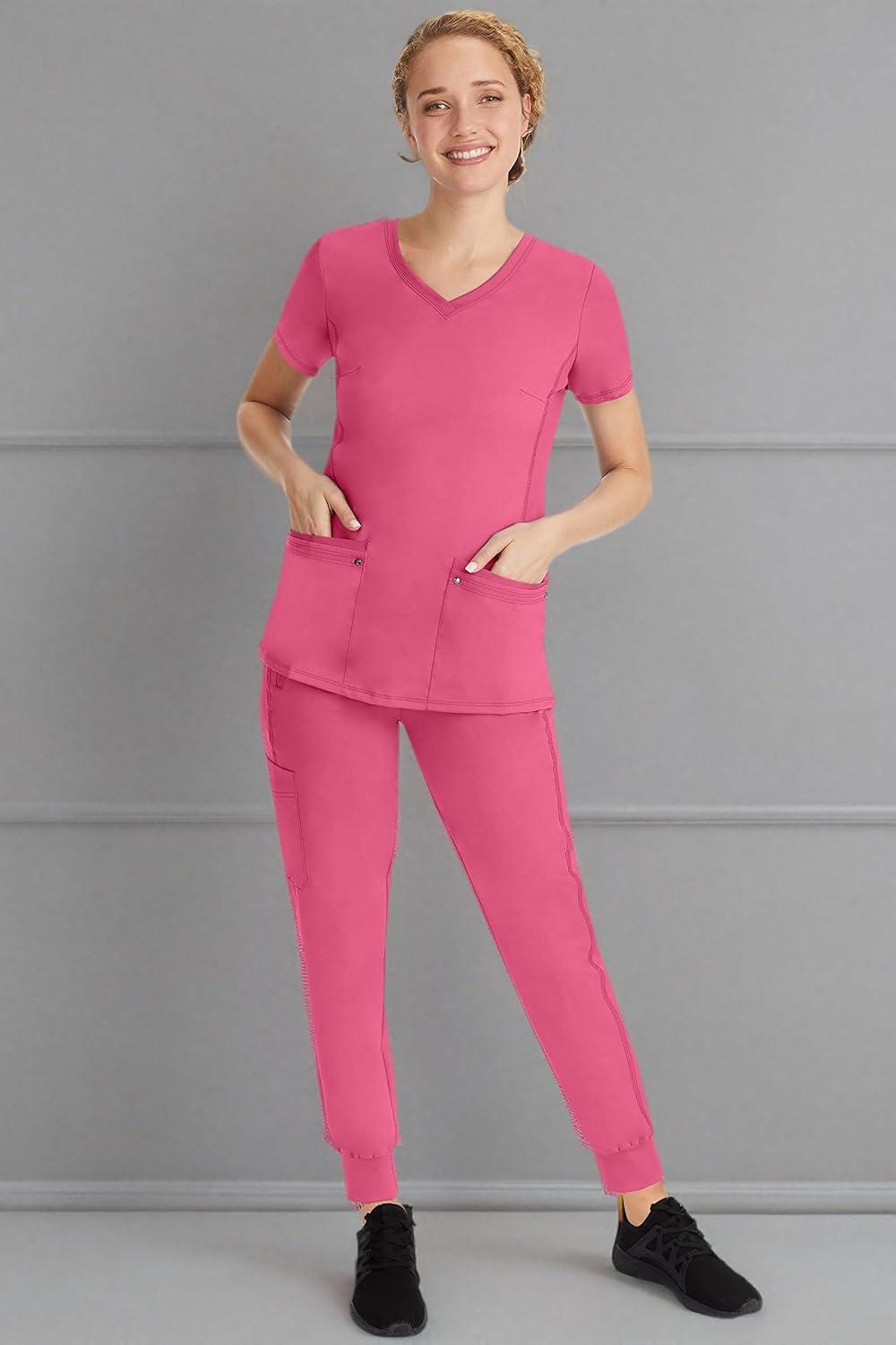 imageHealing Hands Womens Scrub Jogger Pant Tara with 6 Pockets Durable 2Way Stretch and Easy Care Fabric  9233Sugar Coral