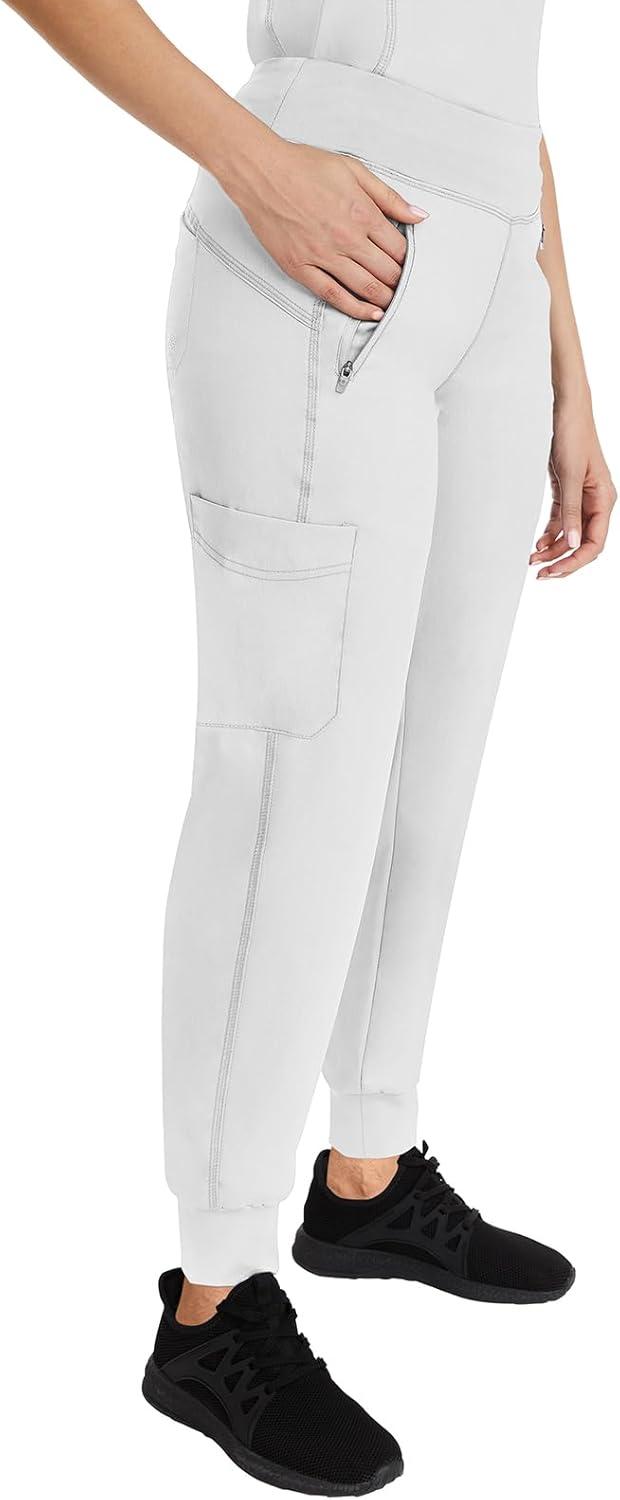 imageHealing Hands Womens Scrub Jogger Pant Tara with 6 Pockets Durable 2Way Stretch and Easy Care Fabric  9233White