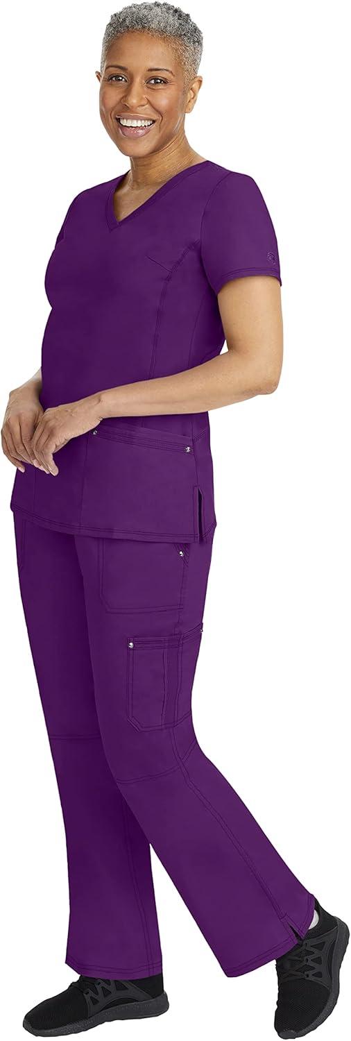 imageHealing Hands Womens Scrub Pant Tori Cargo Bottoms with 5 Pockets and 2Way Stretch Fabric 9133Eggplant