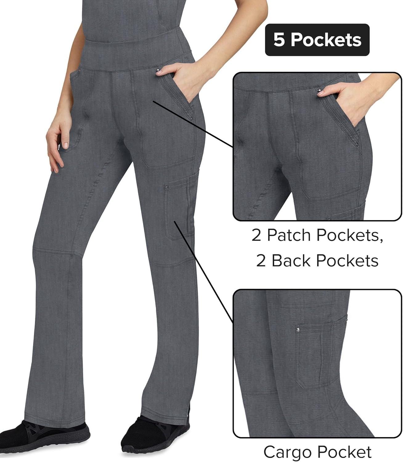 imageHealing Hands Womens Scrub Pant Tori Cargo Bottoms with 5 Pockets and 2Way Stretch Fabric 9133Heather Grey