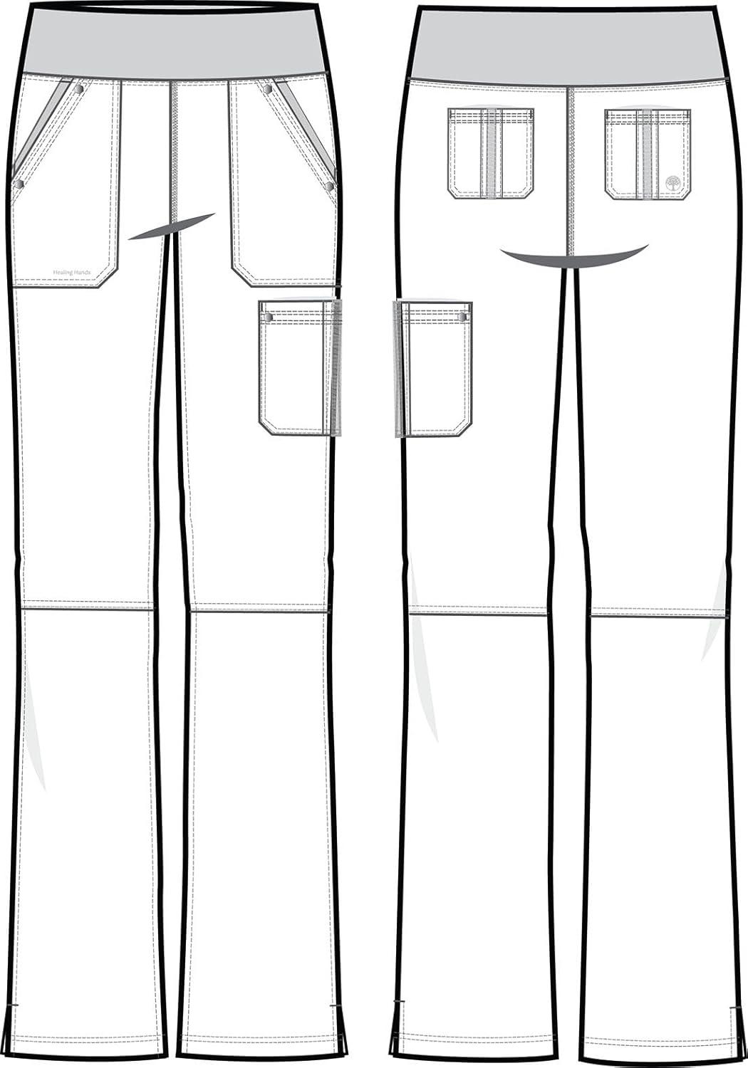 imageHealing Hands Womens Scrub Pant Tori Cargo Bottoms with 5 Pockets and 2Way Stretch Fabric 9133Olive