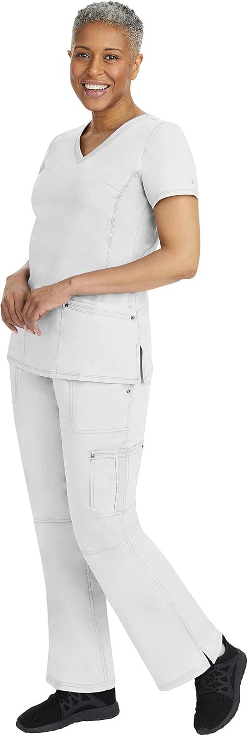 imageHealing Hands Womens Scrub Pant Tori Cargo Bottoms with 5 Pockets and 2Way Stretch Fabric 9133White