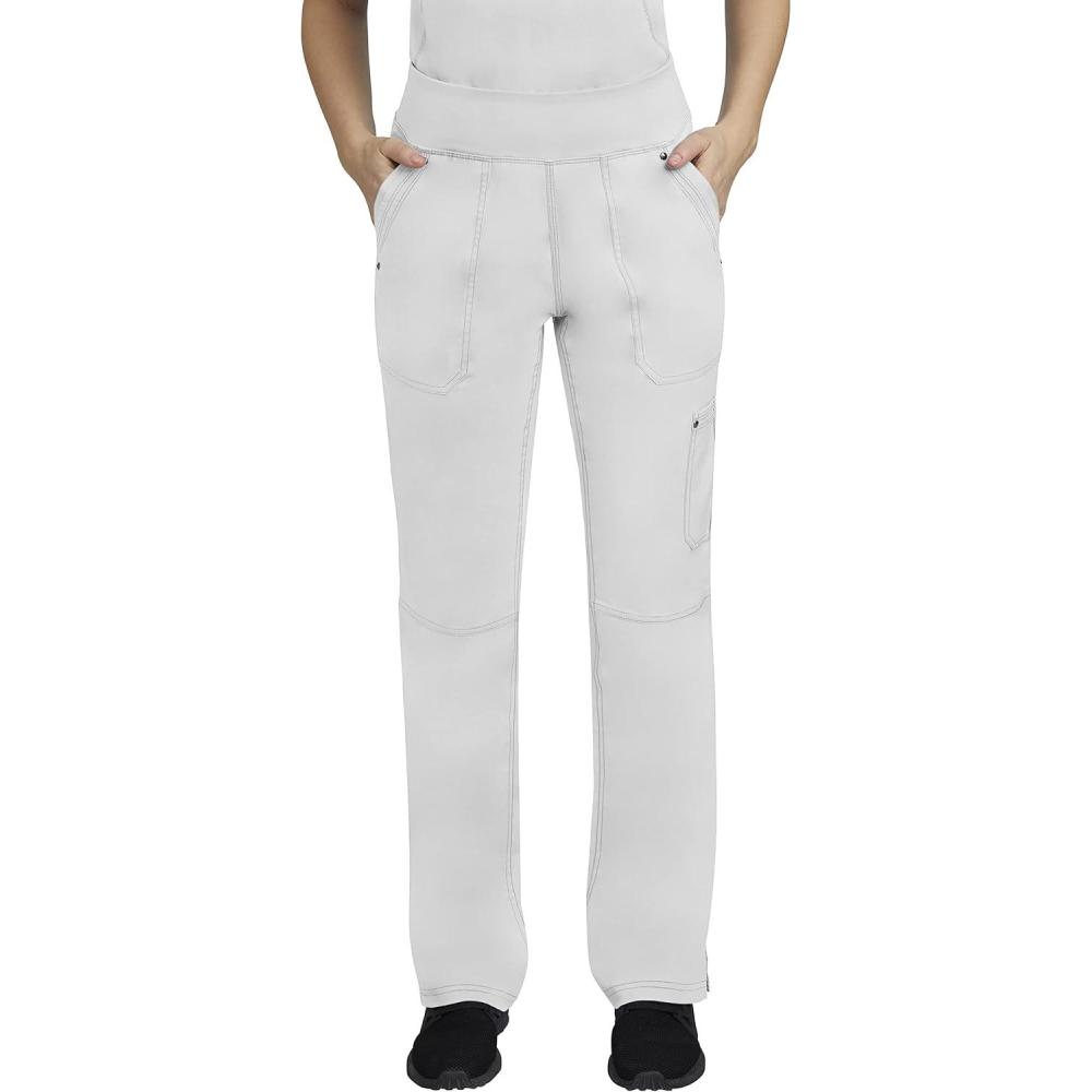 imageHealing Hands Womens Scrub Pant Tori Cargo Bottoms with 5 Pockets and 2Way Stretch Fabric 9133White