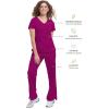 Healing Hands Scrubs for Women Mock Wrap Neck Top 2 Pocket Purple Label Women’s Scrub Top 2172 Jordan(Wine)