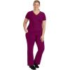 Healing Hands Scrubs for Women Mock Wrap Neck Top 2 Pocket Purple Label Women’s Scrub Top 2172 Jordan(Wine)