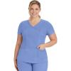 Healing Hands Scrubs for Women Mock Wrap Neck Top 2 Pocket Purple Label Women’s Scrub Top 2172 Jordan(Ceil)