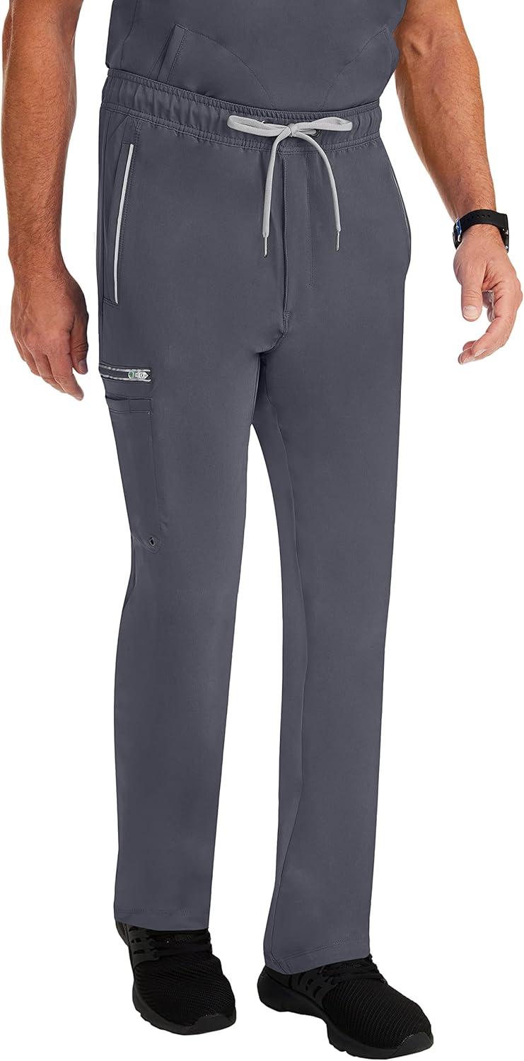 imageHealing Hands 6 Pocket Mens Scrubs Pant HH360 9171 Noah Cargo Scrub Pant for Men Full Elastic with DrawstringPewter
