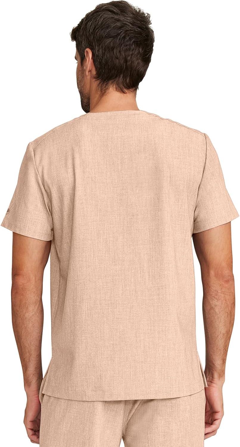 imageHealing Hands Mens Scrub Top VNeck with 1 Pocket ampamp 360 Stretch Fabric HH758Desert Taupe