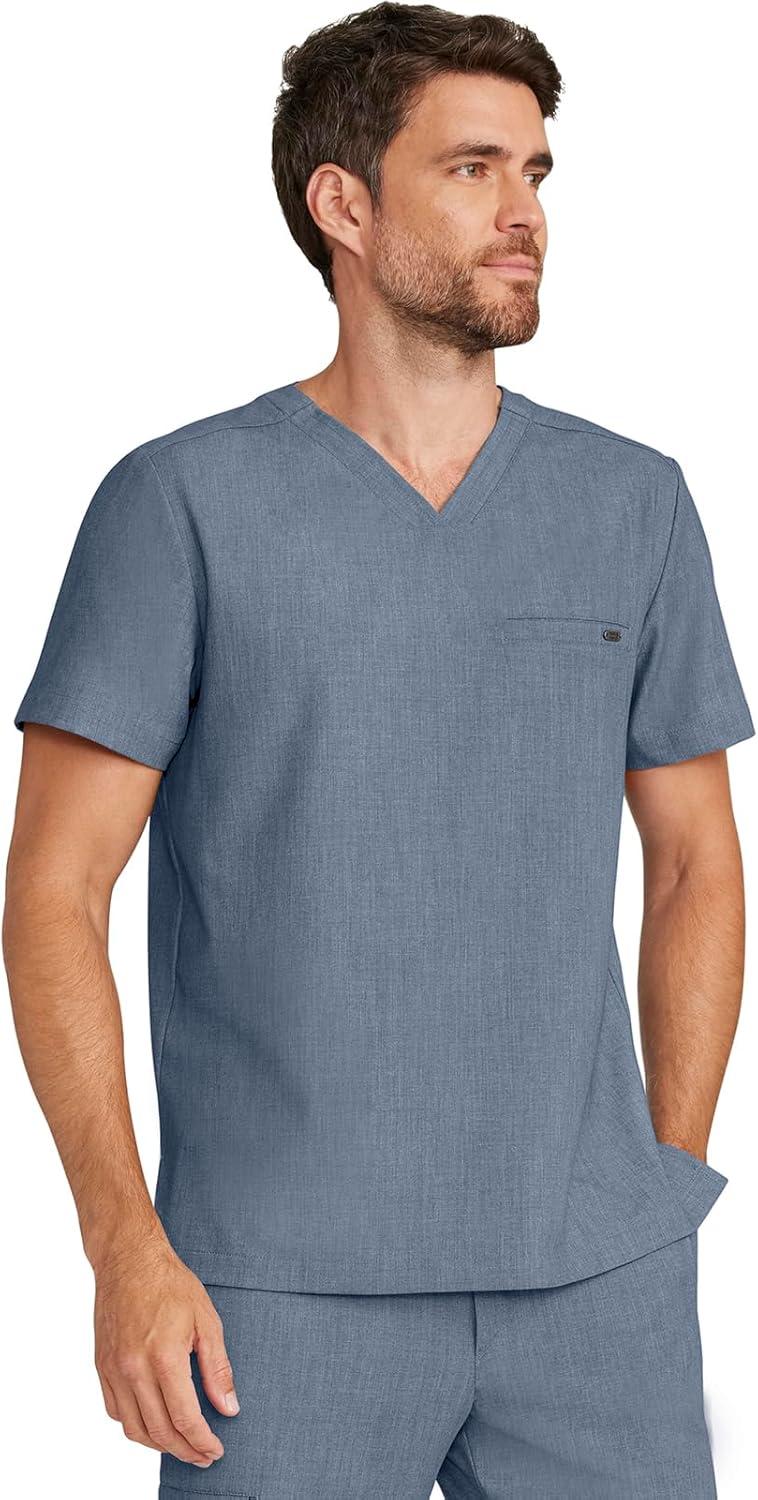 imageHealing Hands Mens Scrub Top VNeck with 1 Pocket ampamp 360 Stretch Fabric HH758Twilight Blue