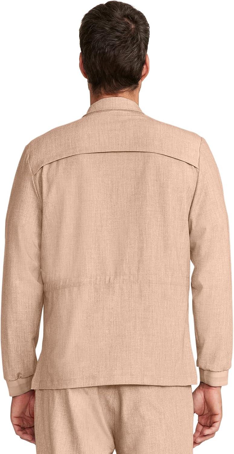 imageHealing Hands Scrub Jacket for Men Zip Front Utility Jacket with 4 Pockets HH361Desert Taupe