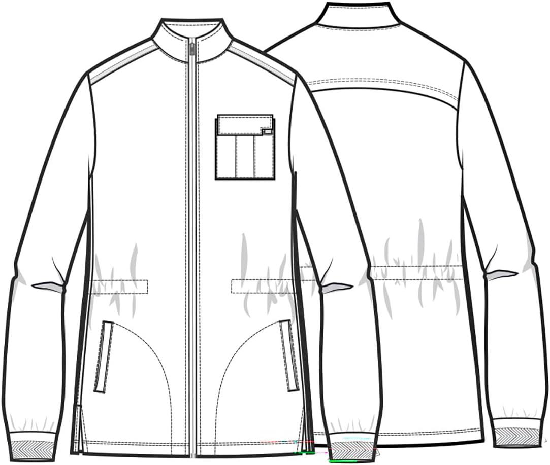 imageHealing Hands Scrub Jackets for Woman ZipFront Utility Jacket with 4 Pockets HH360White Gardenia