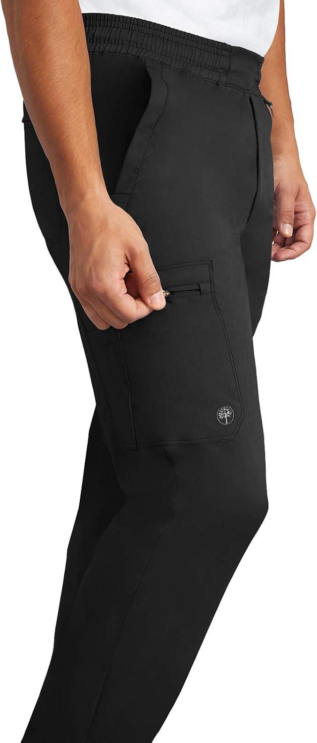 imageHealing Hands Scrub Pants for Men Daniel Utility Bottoms with 6 Pockets 2Way Stretch and Durable Fabric 9300Black