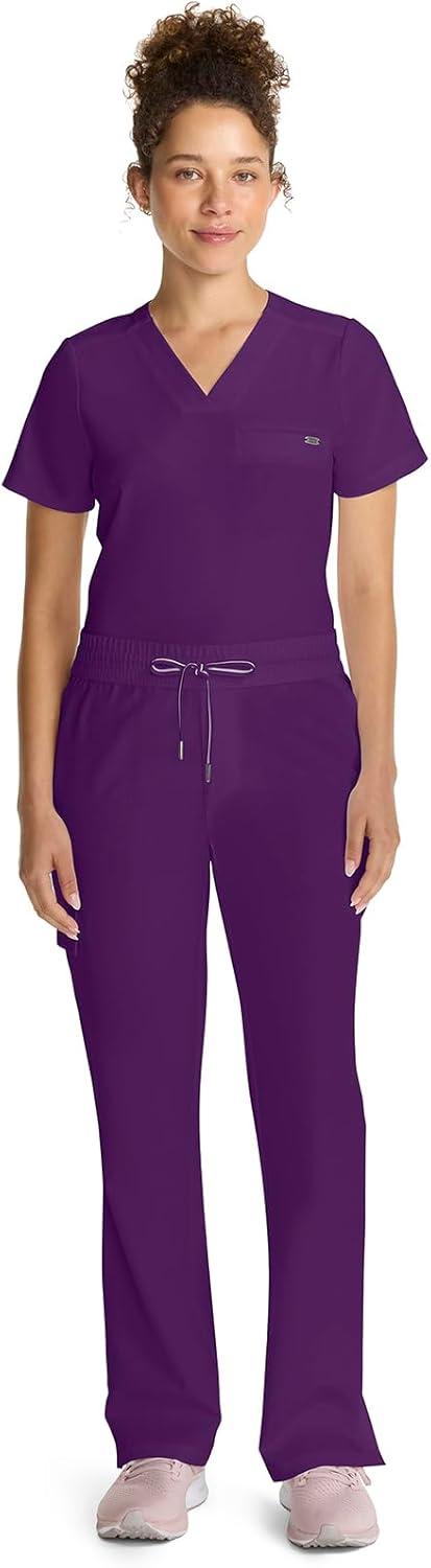 imageHealing Hands Scrubs for Women Medical Pant Drawstring Straight Leg Bottoms HH153Eggplant