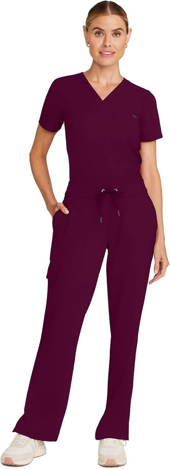 imageHealing Hands Scrubs for Women Medical Pant Drawstring Straight Leg Bottoms HH153Wine