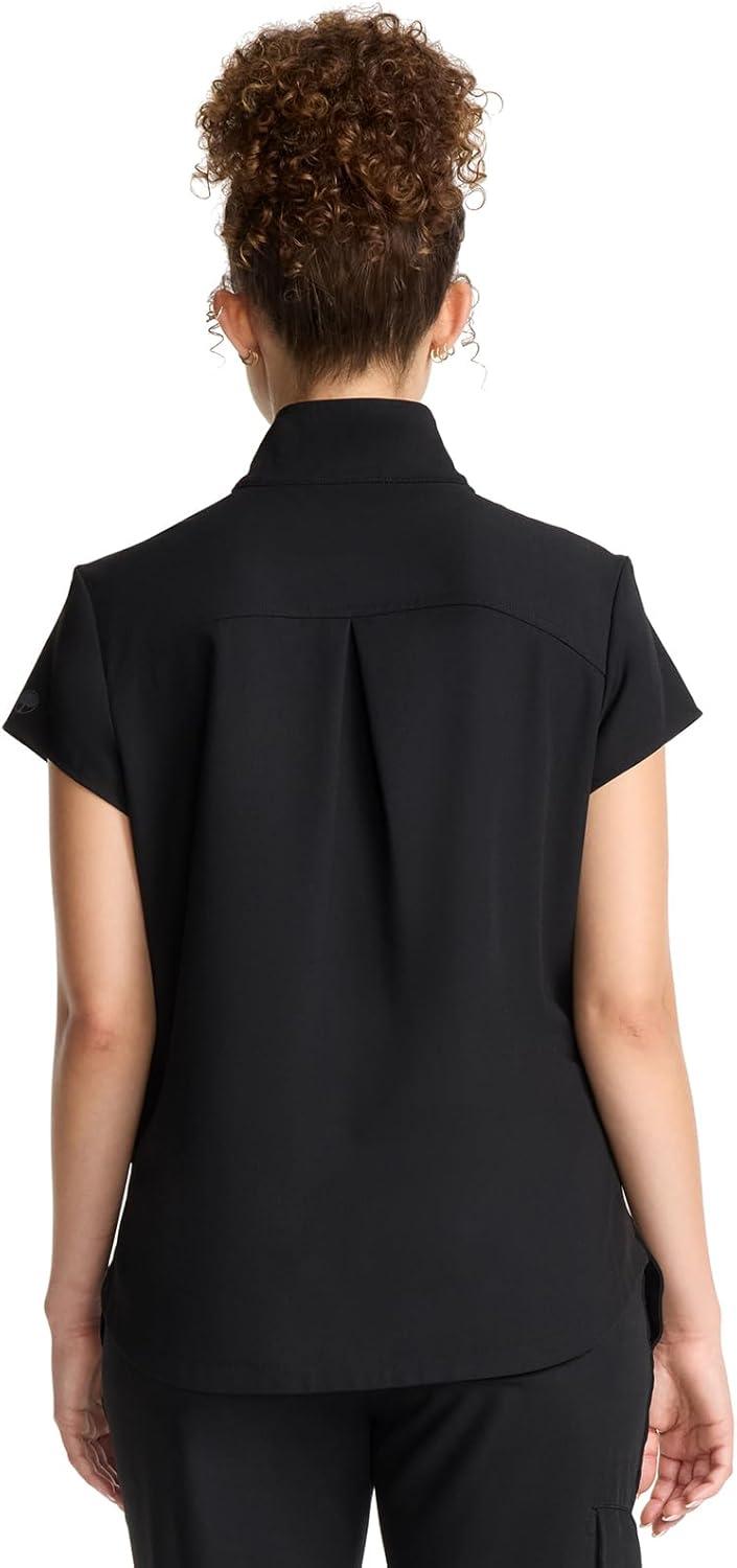 imageHealing Hands Scrubs for Women Scrub Top with Zip Stand Collar 360 Stretch HH752Black