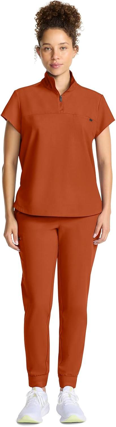 imageHealing Hands Scrubs for Women Scrub Top with Zip Stand Collar 360 Stretch HH752Warm Sunrise