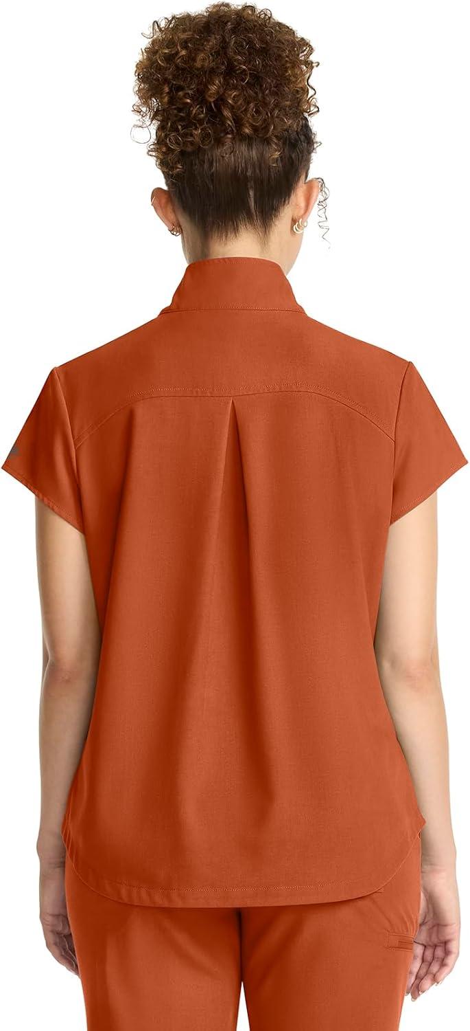 imageHealing Hands Scrubs for Women Scrub Top with Zip Stand Collar 360 Stretch HH752Warm Sunrise