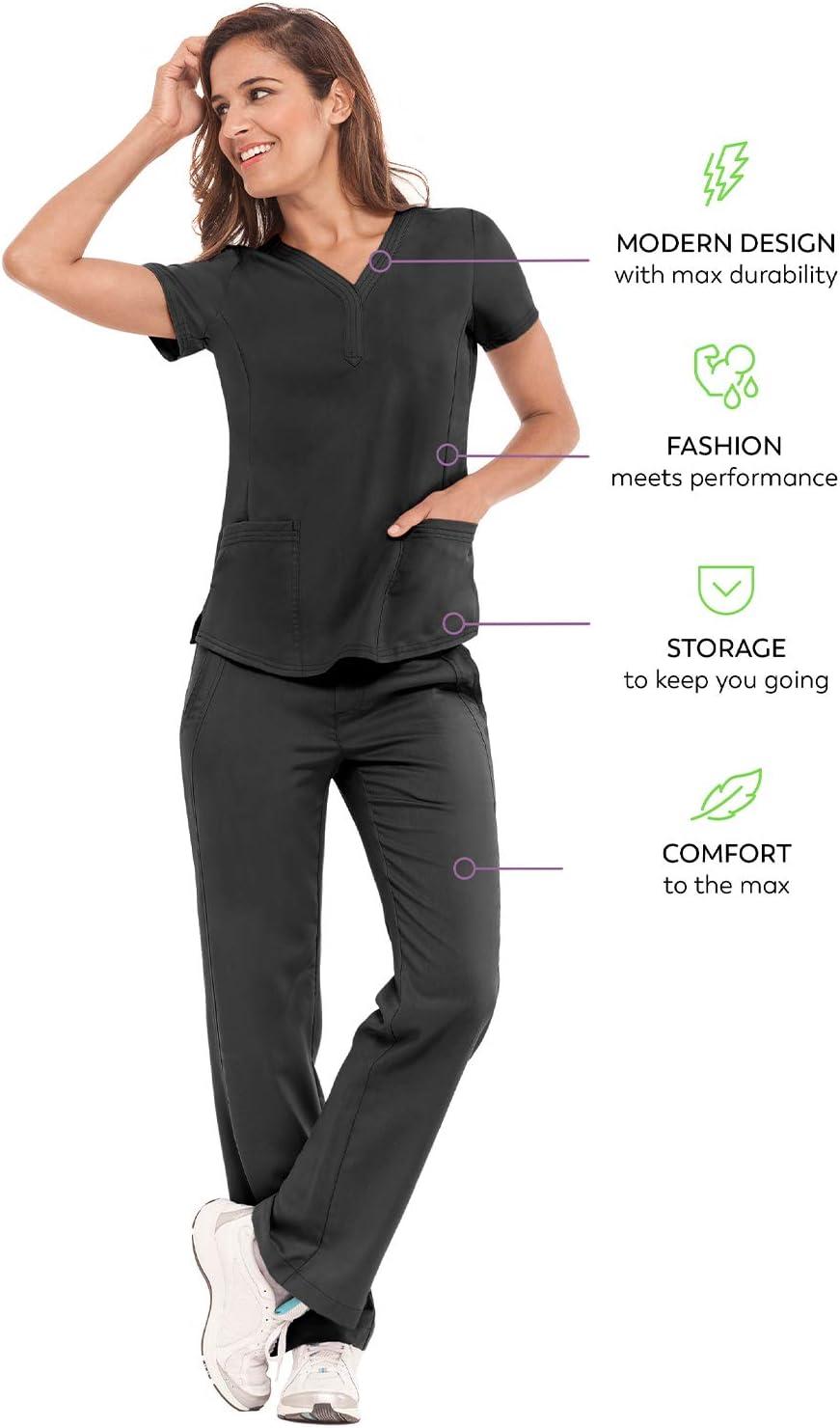 imageHealing Hands Scrubs for Women YNeck Jane Modern Fit Triple Stitch Detail 2 Pockets 2Way Stretch ampamp Shirttail Hem 2167Royal