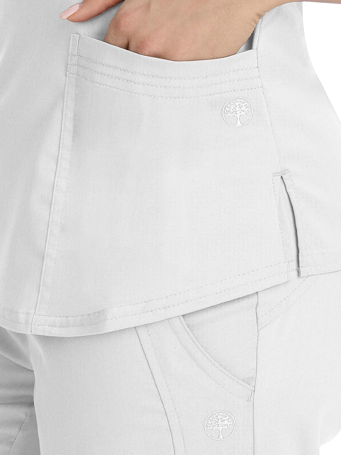 imageHealing Hands Scrubs for Women YNeck Jane Modern Fit Triple Stitch Detail 2 Pockets 2Way Stretch ampamp Shirttail Hem 2167White