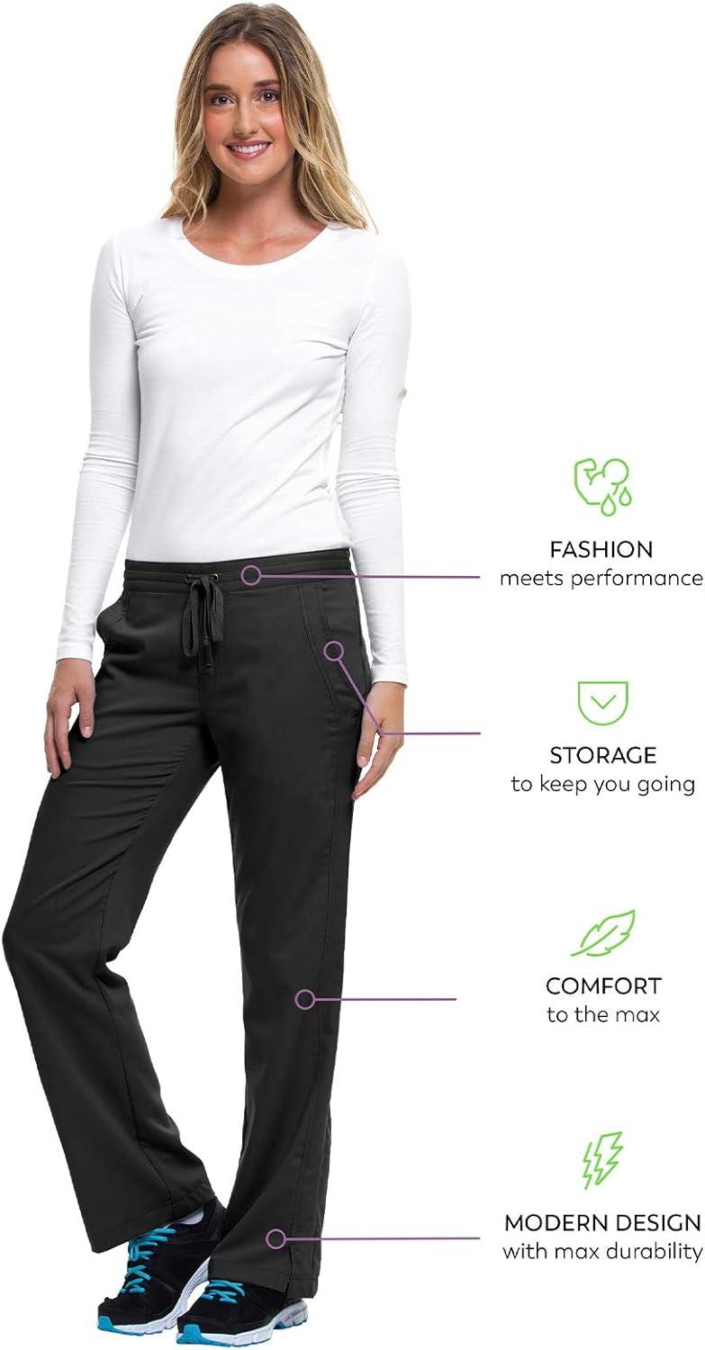 imageHealing Hands Taylor Womens Pants Mid Rise with 2 Pockets ampamp Back Elastic Waistband 9095Black