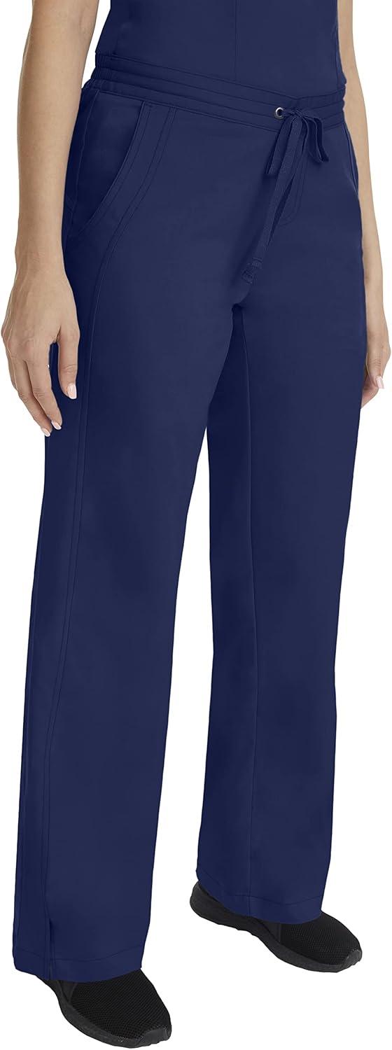 imageHealing Hands Taylor Womens Pants Mid Rise with 2 Pockets ampamp Back Elastic Waistband 9095Navy