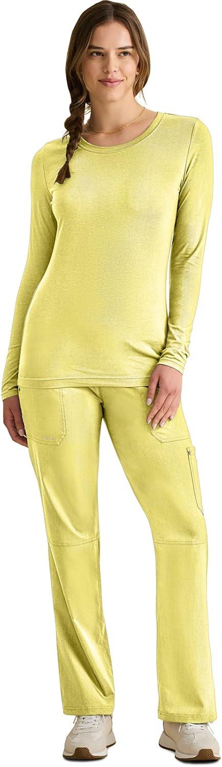 imageHealing Hands Womens Underscrub Soft Knit Melissa Longsleeve Scrub Tee with Breathable ampamp Easy Care Fabric 5047Canary