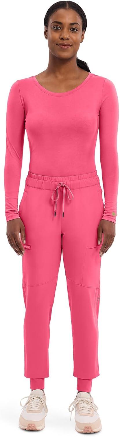 imageHealing Hands Womens Underscrub Soft Knit Melissa Longsleeve Scrub Tee with Breathable ampamp Easy Care Fabric 5047Carnation Pink