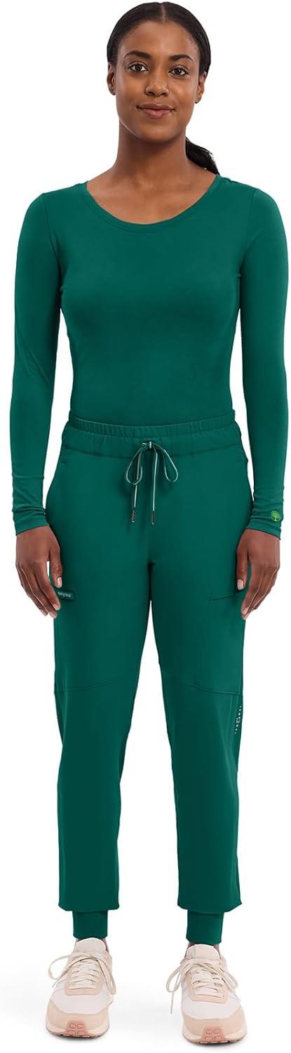 imageHealing Hands Womens Underscrub Soft Knit Melissa Longsleeve Scrub Tee with Breathable ampamp Easy Care Fabric 5047Hunter