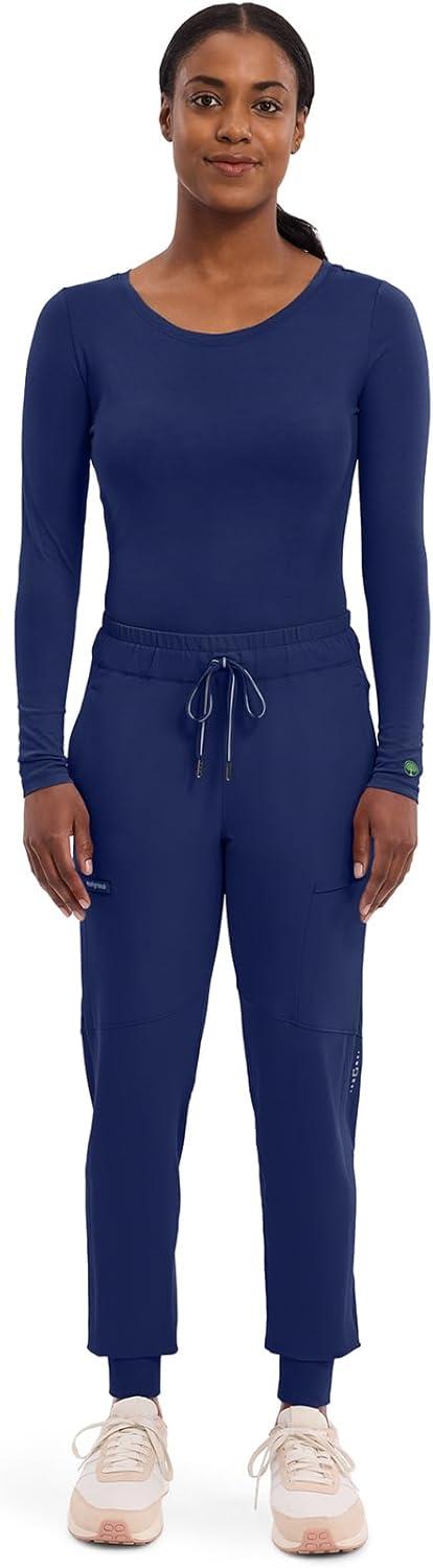 imageHealing Hands Womens Underscrub Soft Knit Melissa Longsleeve Scrub Tee with Breathable ampamp Easy Care Fabric 5047Navy