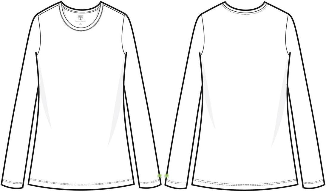 imageHealing Hands Womens Underscrub Soft Knit Melissa Longsleeve Scrub Tee with Breathable ampamp Easy Care Fabric 5047Olive 2 Pack