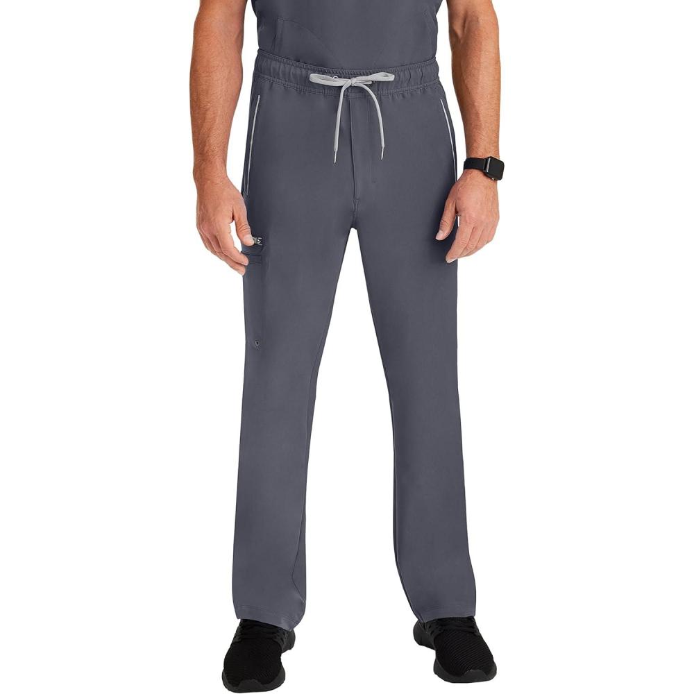 imageHealing Hands 6 Pocket Mens Scrubs Pant HH360 9171 Noah Cargo Scrub Pant for Men Full Elastic with DrawstringPewter