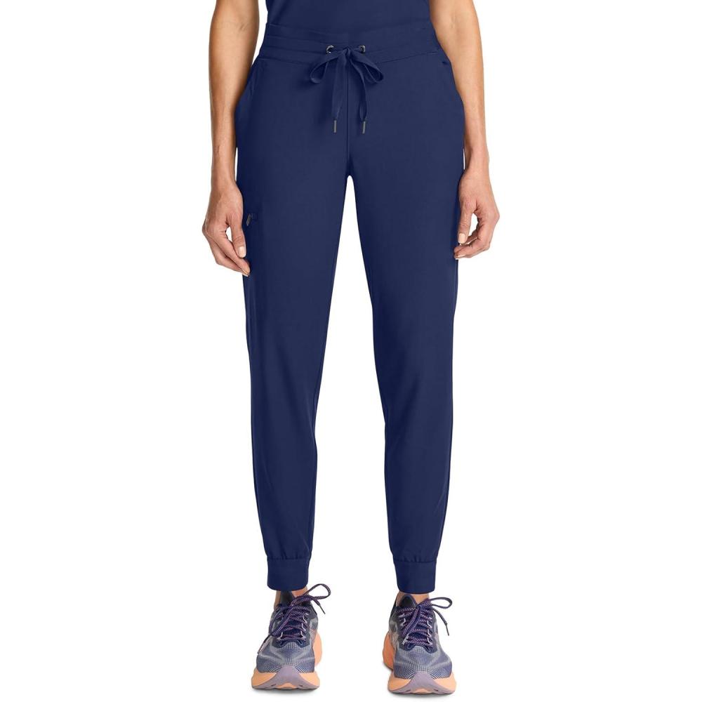 imageHealing Hands Joggers Scrub Pants for Women MidRise Bottoms with Bekah Drawstring HH155Navy
