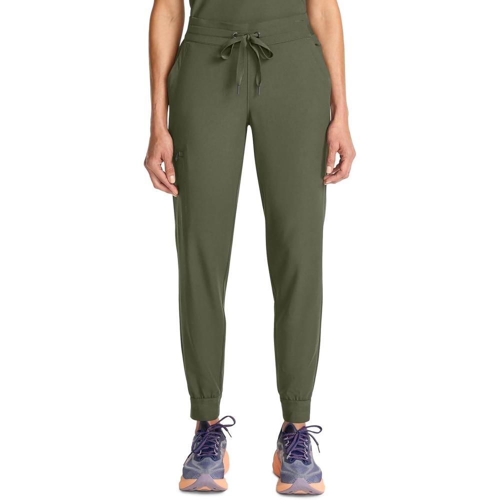 imageHealing Hands Joggers Scrub Pants for Women MidRise Bottoms with Bekah Drawstring HH155Olive