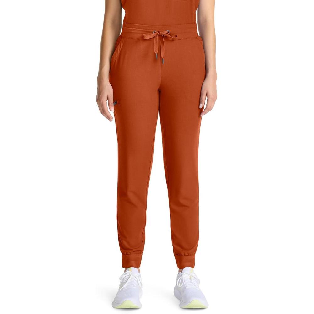 imageHealing Hands Joggers Scrub Pants for Women MidRise Bottoms with Bekah Drawstring HH155Warm Sunrise