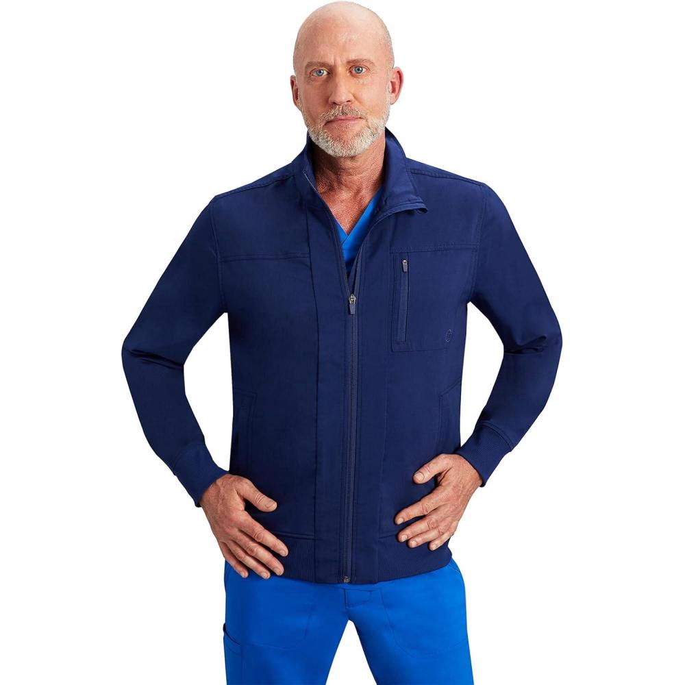 imageHealing Hands Mens Scrub Jacket 6 Pocket Purple Label Scrubs 5530 Jonathan Zip up Jacket for MenNavy