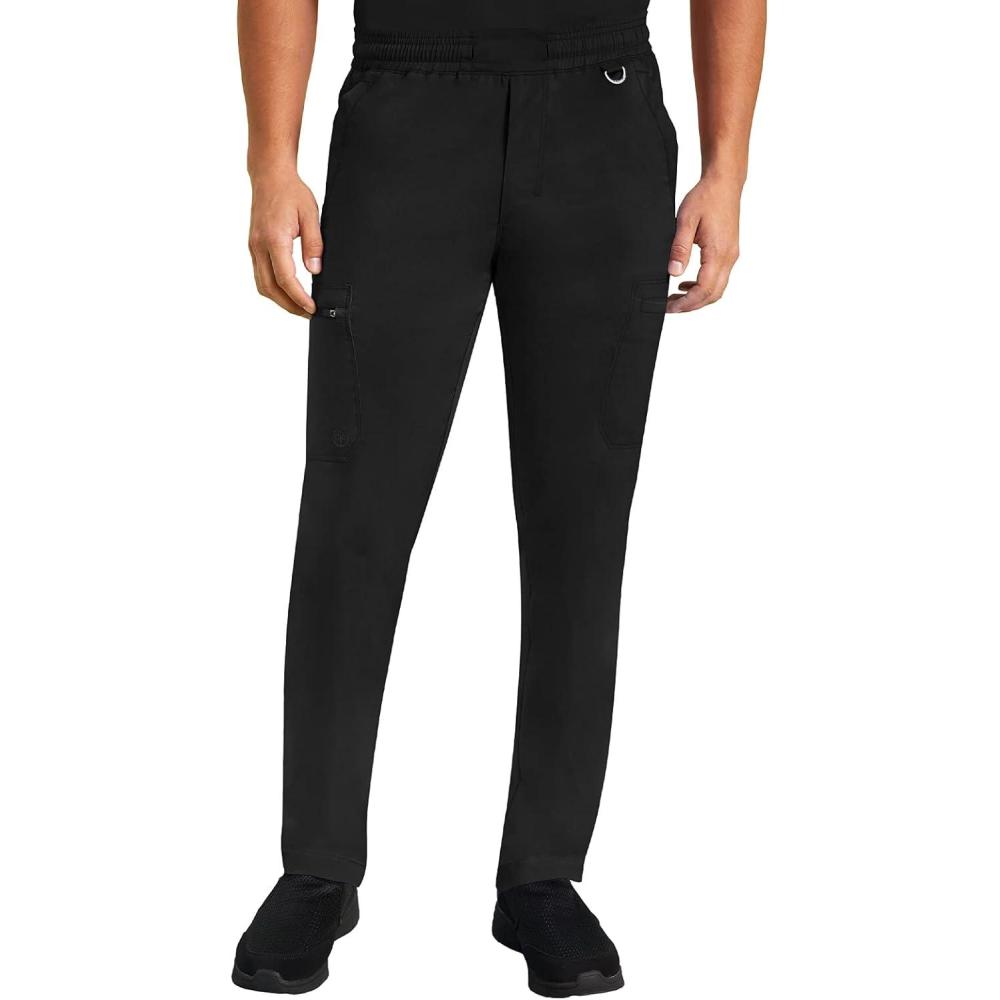 imageHealing Hands Scrub Pants for Men Daniel Utility Bottoms with 6 Pockets 2Way Stretch and Durable Fabric 9300Black