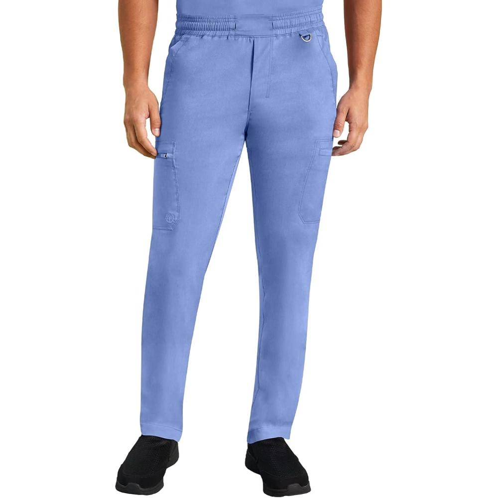 imageHealing Hands Scrub Pants for Men Daniel Utility Bottoms with 6 Pockets 2Way Stretch and Durable Fabric 9300Ceil