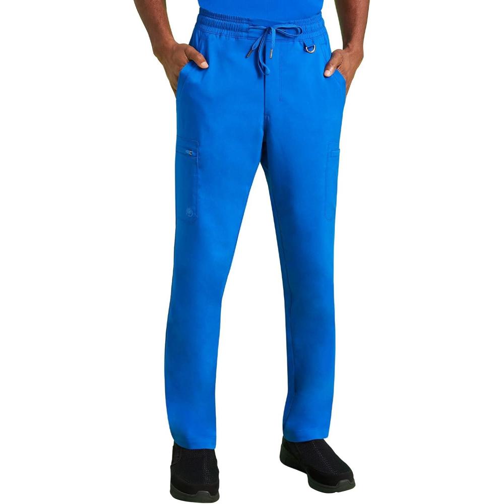 imageHealing Hands Scrub Pants for Men Daniel Utility Bottoms with 6 Pockets 2Way Stretch and Durable Fabric 9300Royal