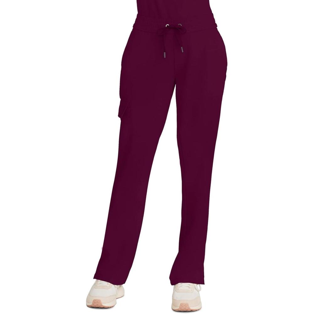 imageHealing Hands Scrubs for Women Medical Pant Drawstring Straight Leg Bottoms HH153Wine