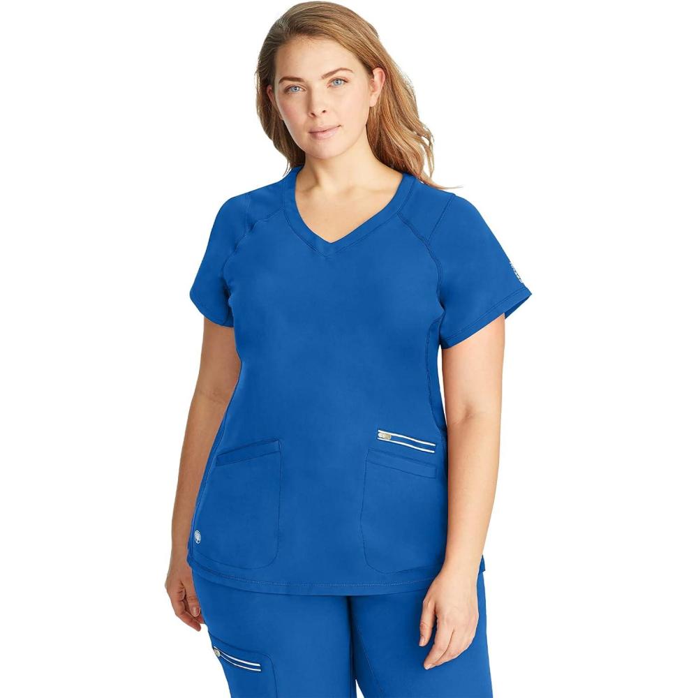 imageHealing Hands Womens Scrub Top 3 Pocket VNeck Lightweight Breathable Fabric Scrub Tops for Women HH360 2284 SerenaRoyal