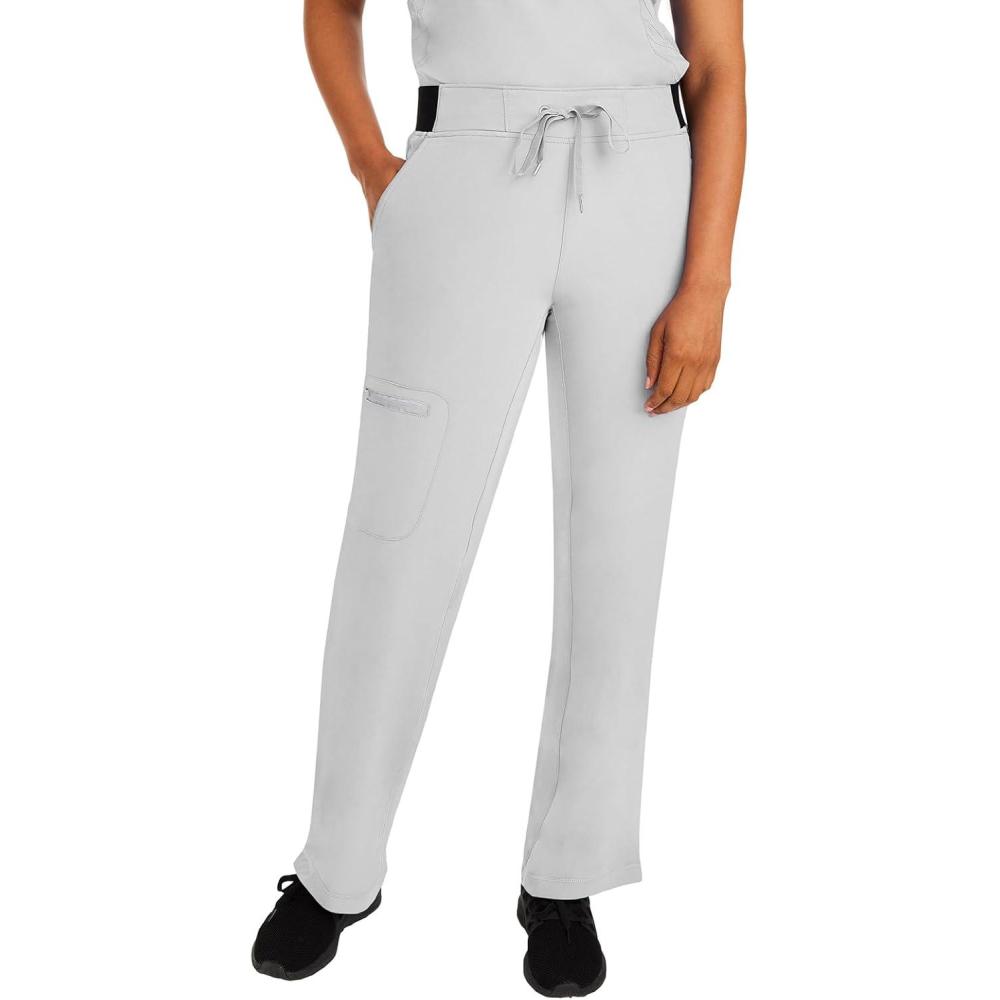 imageHealing Hands Womens Scrubs Pants 6 Pocket HH360 9151 Nisha Waistband Drawstring Premium Scrub Pant Athletic DesignWhite
