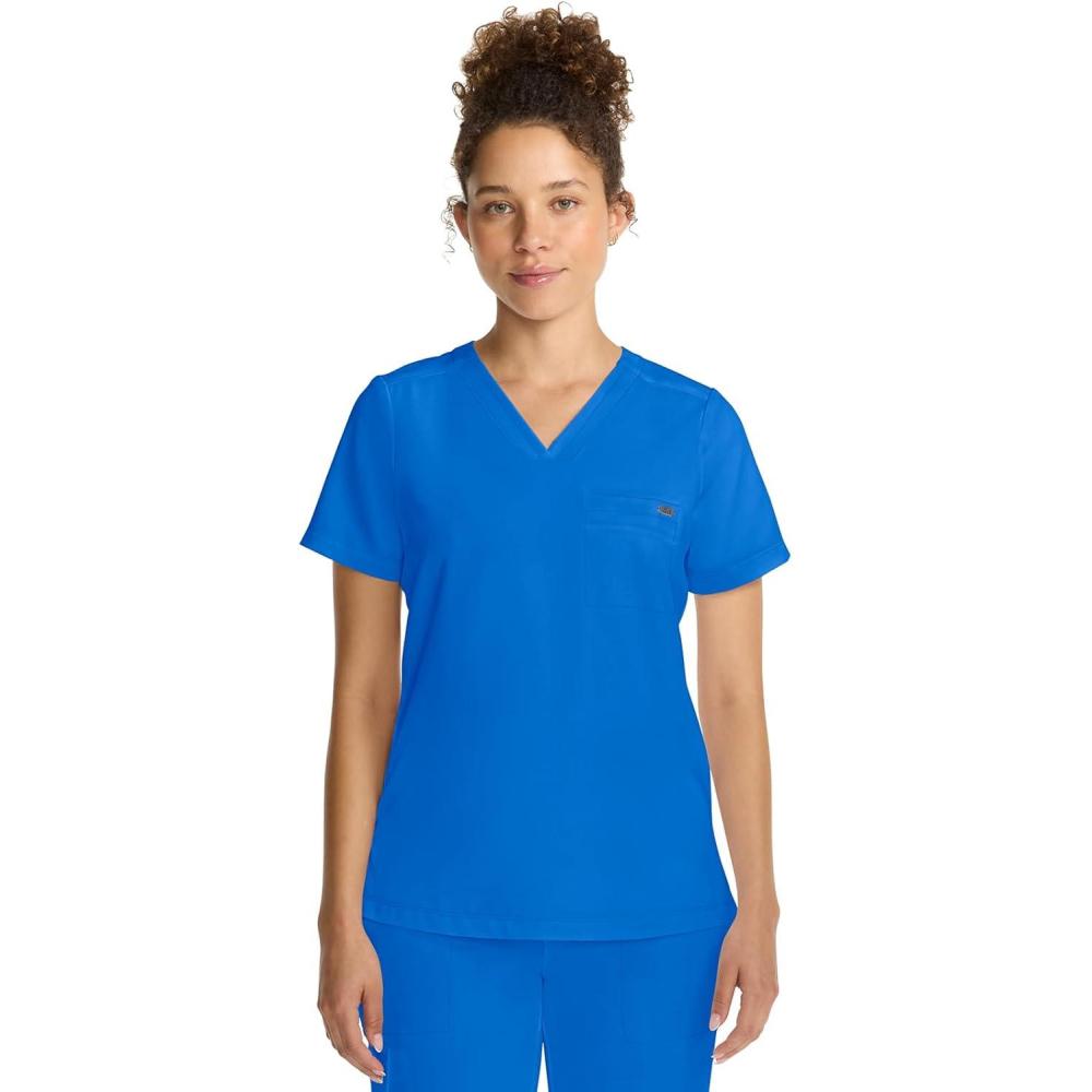imageHealing Hands Womens Tops VNeck Scrub Top Tuckin with Welt Chest Pocket HH755Royal