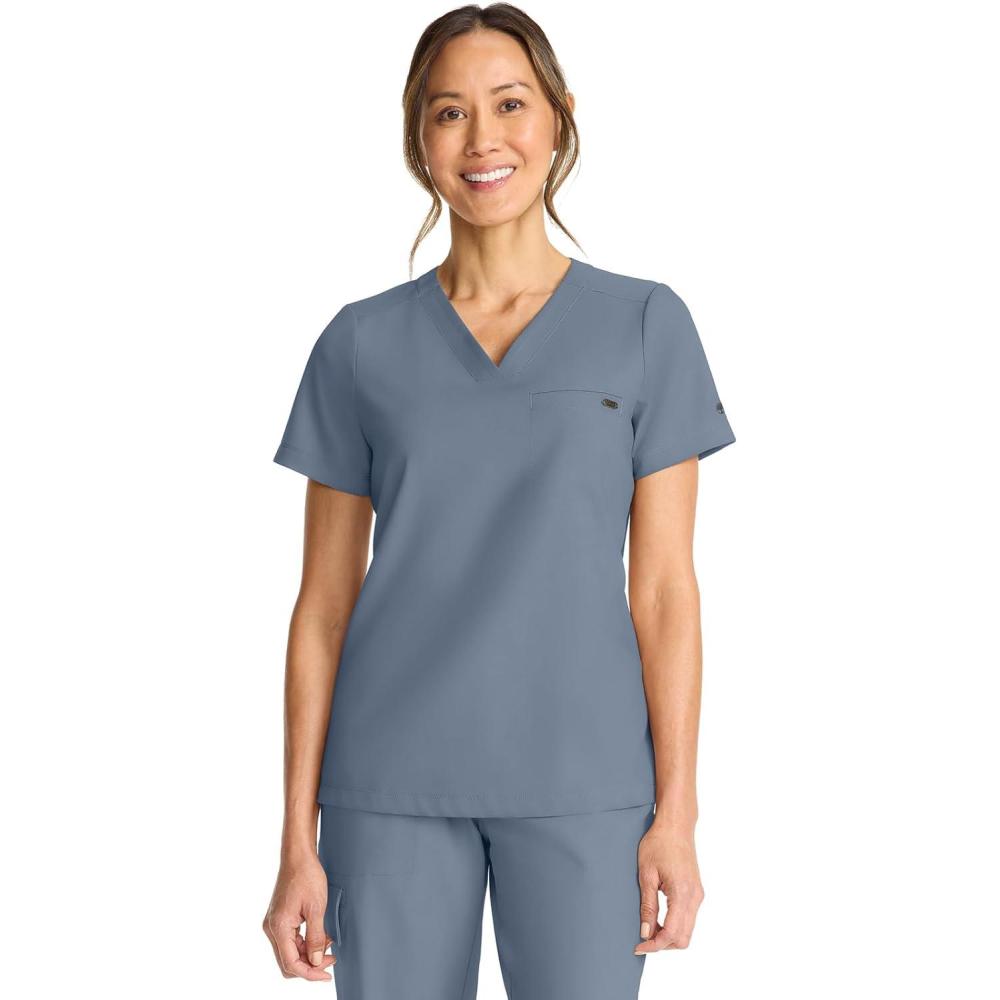 imageHealing Hands Womens Tops VNeck Scrub Top Tuckin with Welt Chest Pocket HH755Twilight Blue