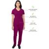 Healing Hands 4 Pocket Women Scrub Top V-Neck HH360 2264 Sloan Scrubs for Women Stretch Fabric(Wine)